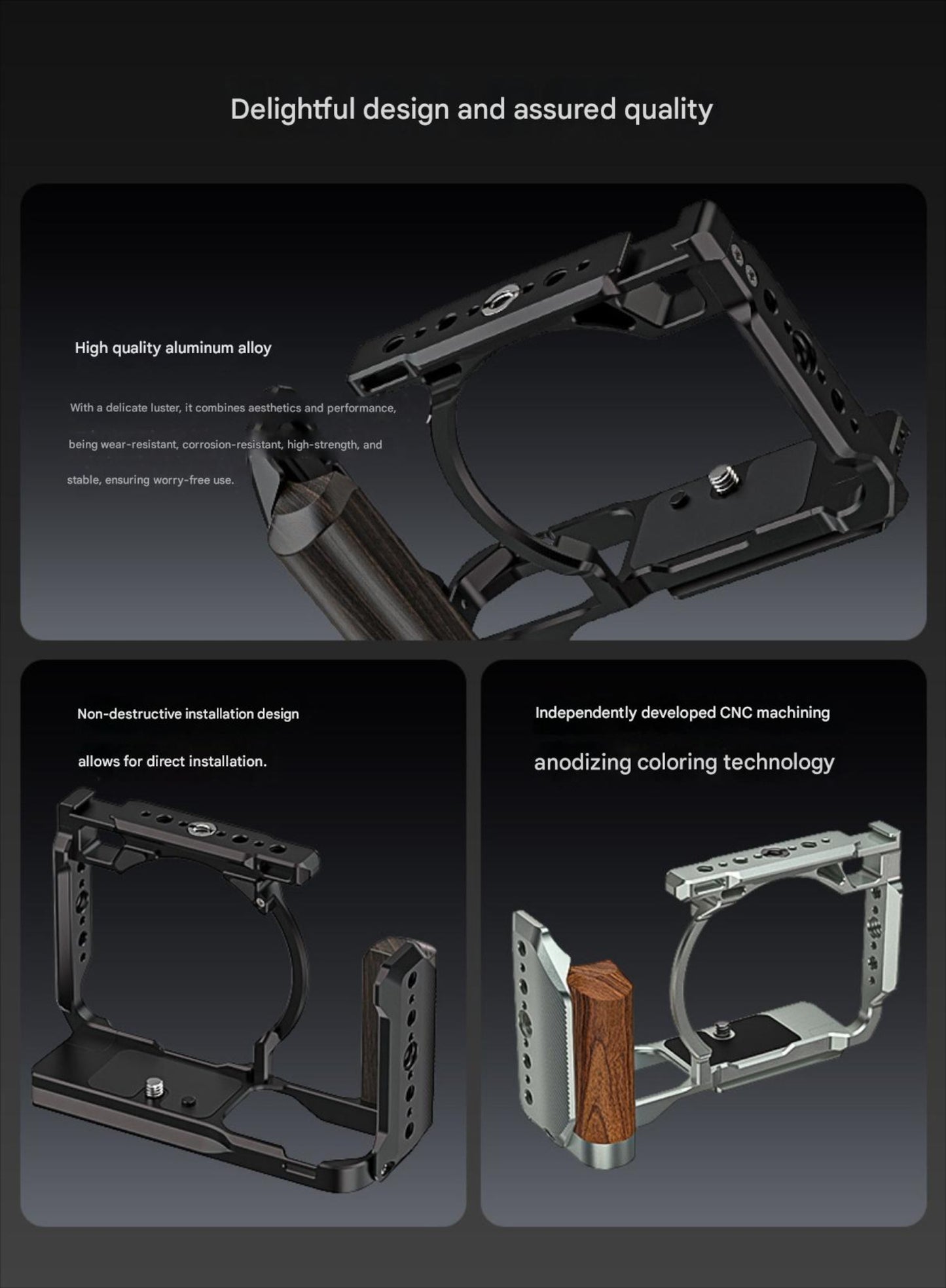 ZR Cage for Nikon ZR with Full Access Cold Shoe Mount for Professional Video Rig Accessories NATO Rail