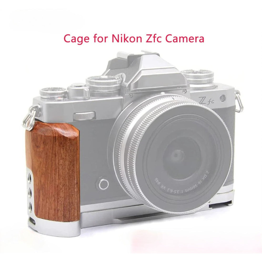 Wooden L Grip Camera Cage for Nikon ZFC Camera with Cold Shoe Mount camera L plate TOPCINE