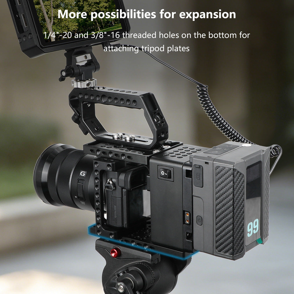 Universal Camera Expansion Module with Height Adjustable,  Integrated V-mount Battery Plate,  Four D-Tap Output Ports, Cold Shoe and 1/4 3/8" Threaded Holes for FX3/FX30/ZV-E1/A7M4/A7S3/S5M2/S5M2X/R5C and More