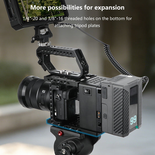 Universal Camera Expansion Module with Height Adjustable,  Integrated V-mount Battery Plate,  Four D-Tap Output Ports, Cold Shoe and 1/4 3/8" Threaded Holes for FX3/FX30/ZV-E1/A7M4/A7S3/S5M2/S5M2X/R5C and More