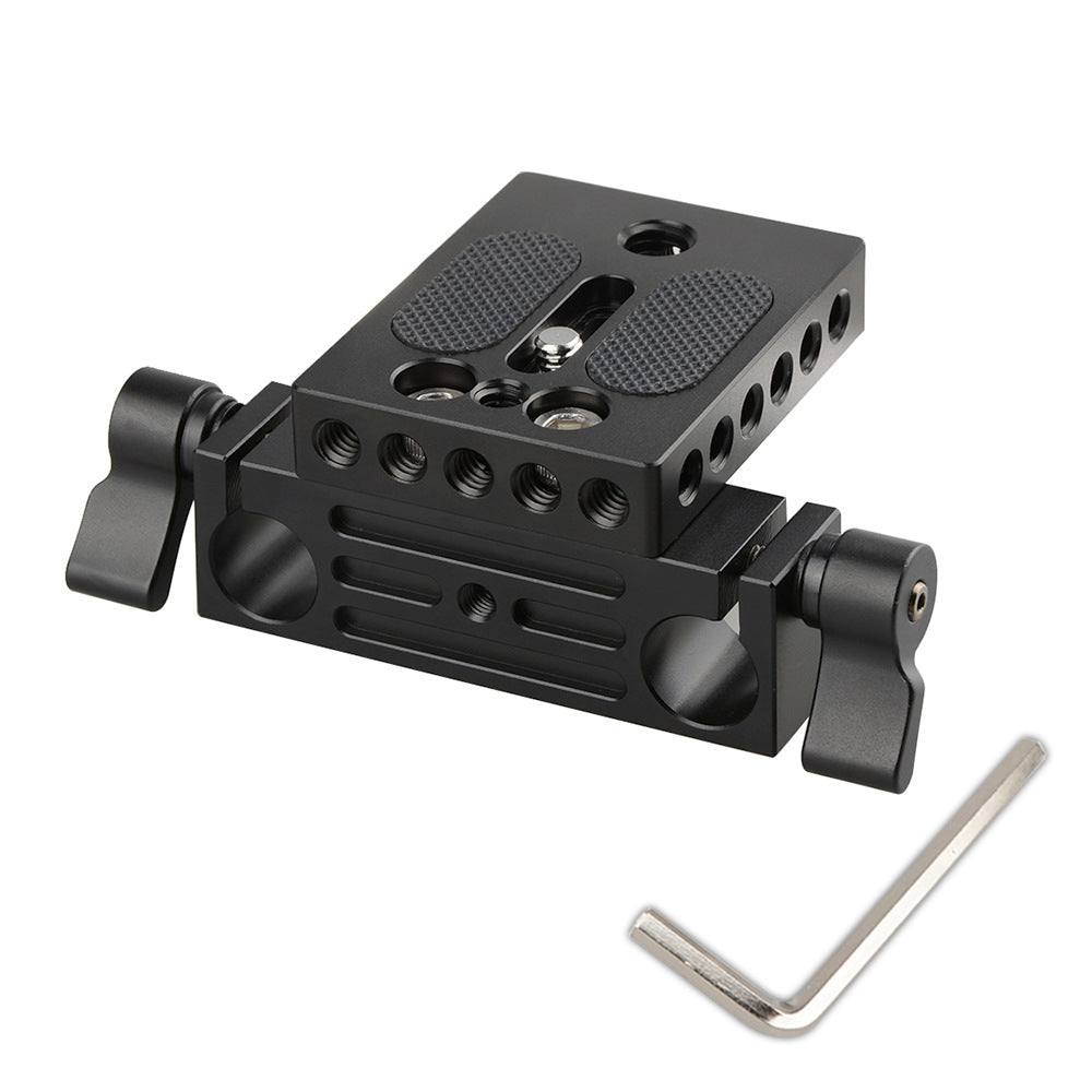 camera baseplate with 15mm rod clamp and wrench
