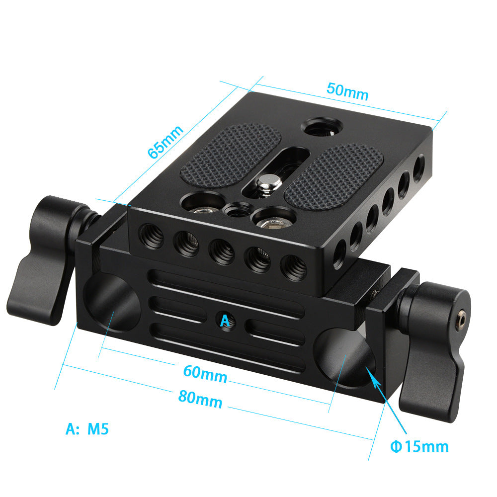 15mm Rod Clamp Baseplate Kit – CNC Machined Quick Release Plate for DSLR/Cinema Cameras (Sony/Canon/Nikon)