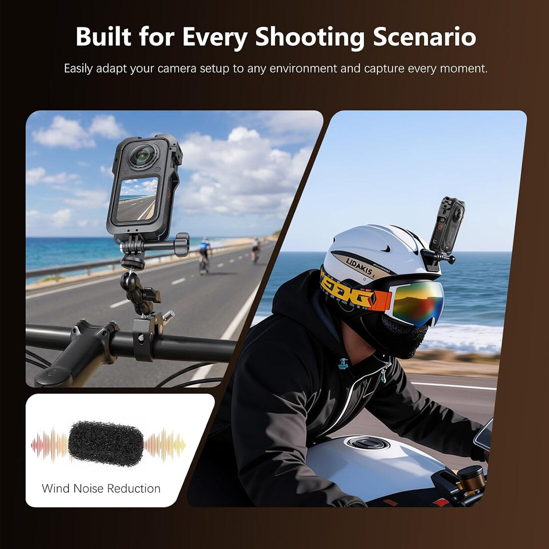Metal Protective Cage for Insta360 X6 Accessories, with double Cold Shoes camera cage TOPCINE