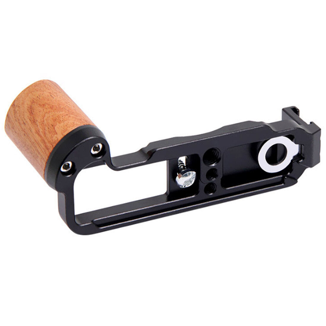 X100VI/X100V Handgrip L Plate Bracke, with Wooden Grip for Fujifilm X100VI/X100V Camera TOPCINE