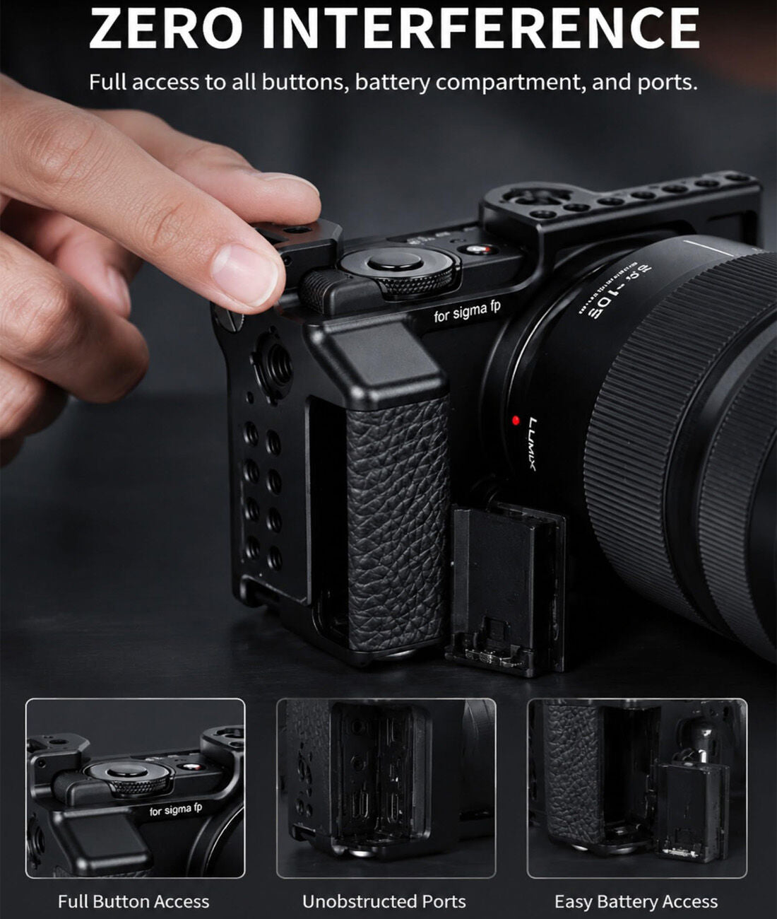 FPL Camera Cage for Sigma FP FPL with Arca-Swiss Quick Release Base, Cold Shoe Mount camera cage Topcine Official Store