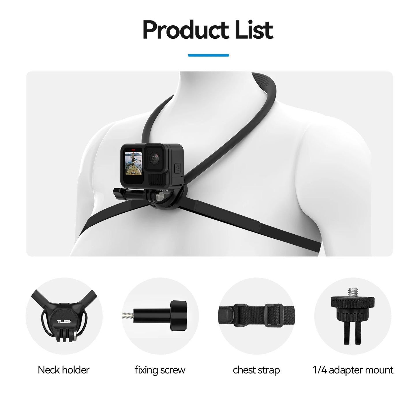 Phone Action Camera 2 in 1 Neck Hold Mount for GoPro Insta360 DJI OSMO Action Universal Action Camera Phone Accessories