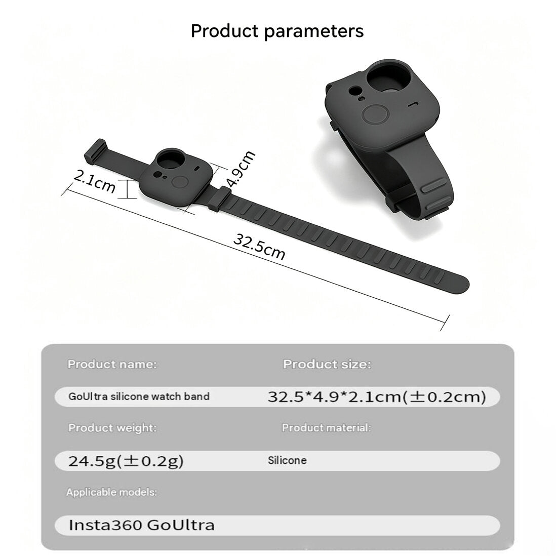 Wrist Strap Mount for Insta360 Go Ultra | Silicone Cover for Insta360 Go Ultra | Expansion Band Strap Silicone Mount Wrist Backpack Holder TOPCINE