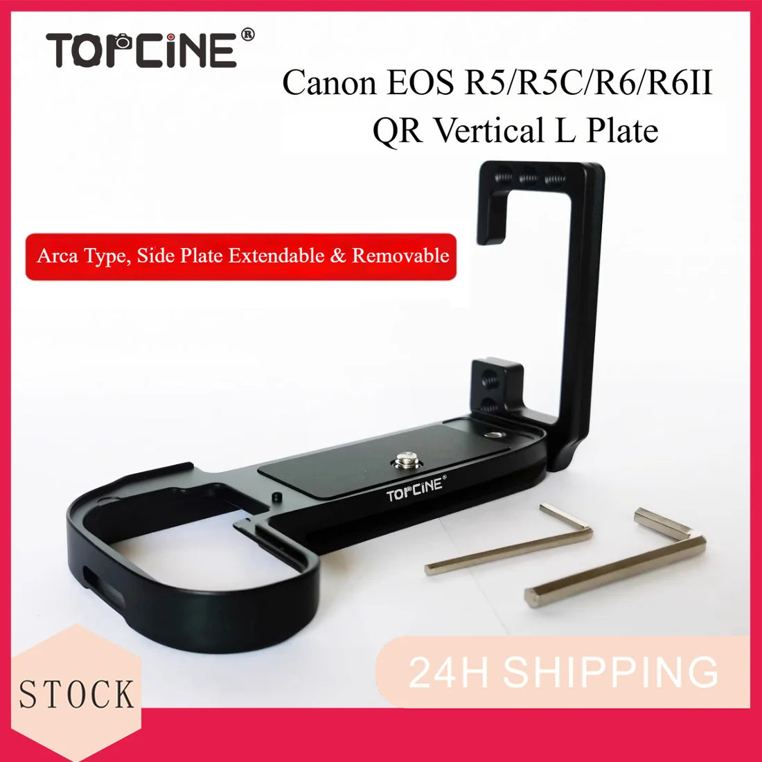 R62 L Plate for Canon EOS R5 R5C R6 R6II L Bracket with Quick Release Arca Plate Vertical Horizontal Shooting Switch for DJI RS4