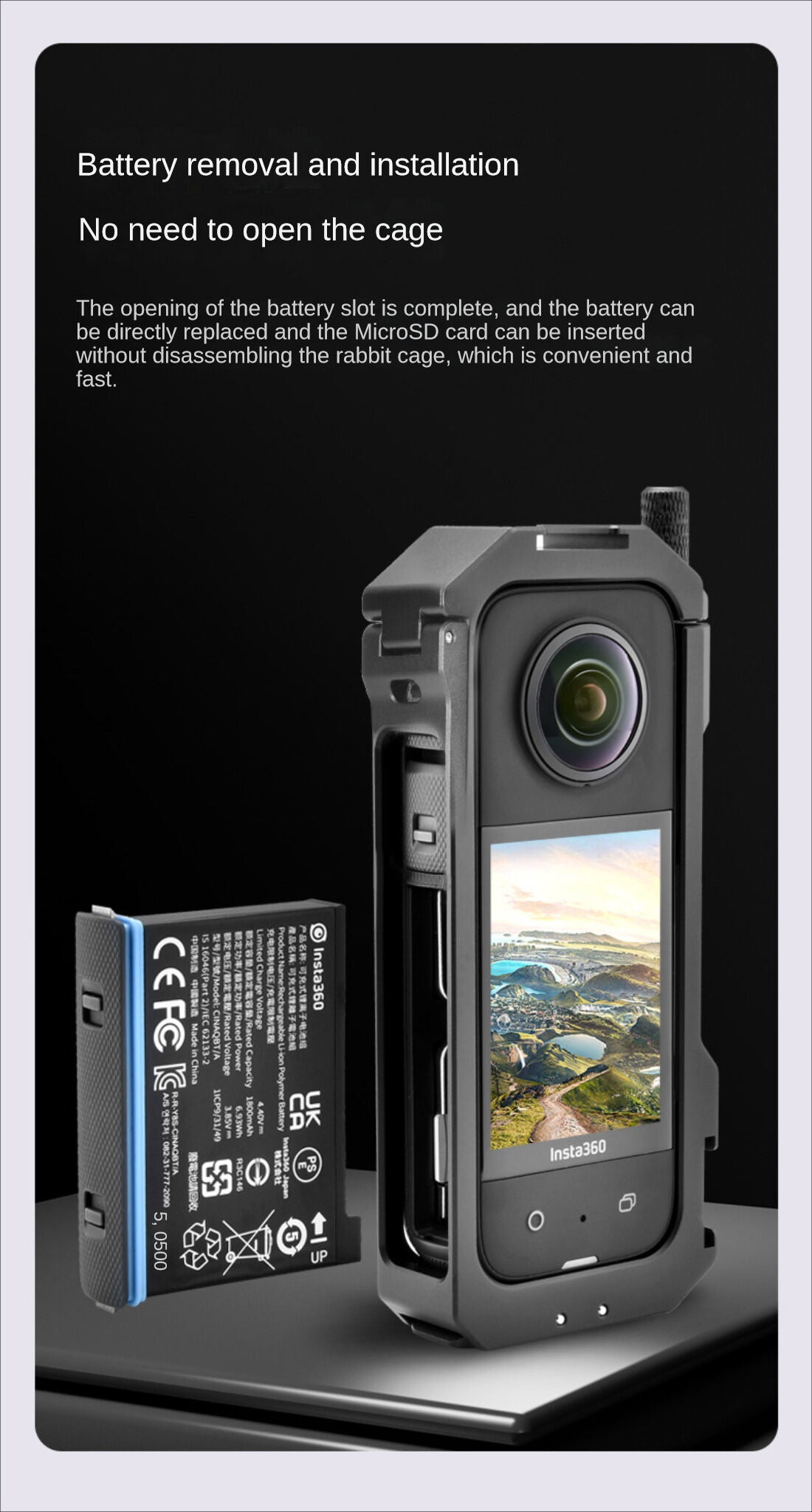 Metal Protective Cage for Insta 360 X3/X4/X5/X6 series Accessories, Aluminum Frame Cage With double Cold Shoes camera cage TOPCINE