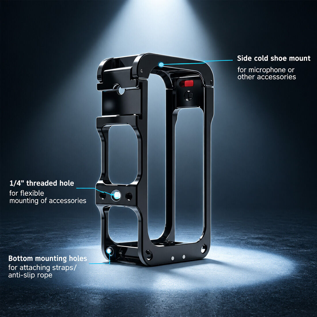 Metal Protective Cage for Insta 360 X3/X4/X5/X6 series Accessories, Aluminum Frame Cage With double Cold Shoes camera cage TOPCINE