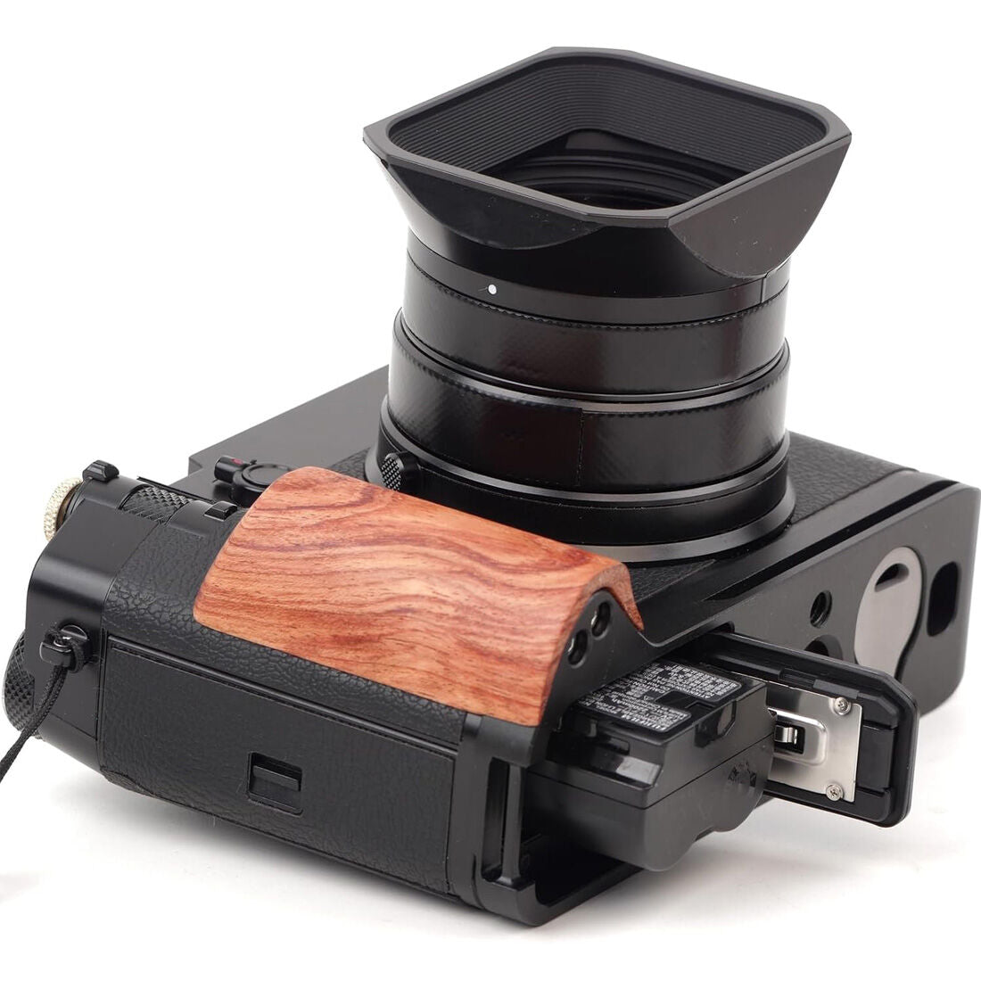 GFX100RF Handgrip L Bracket Holder with Wooden Grip for Fujifilm GFX100RF TOPCINE