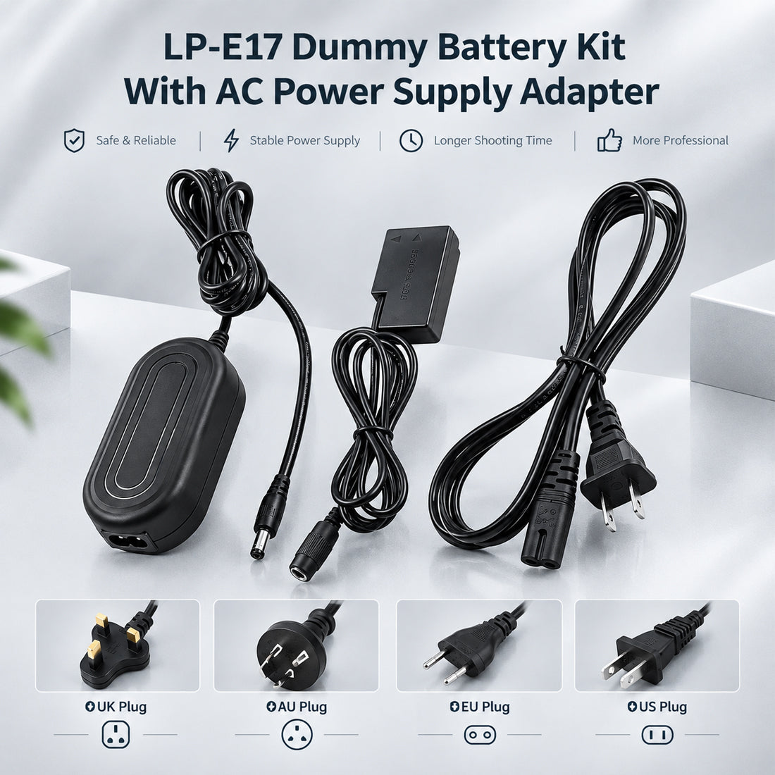 LP-E17 LPE18 Dummy Battery to AC Power Coupler camera dummy battery TOPCINE