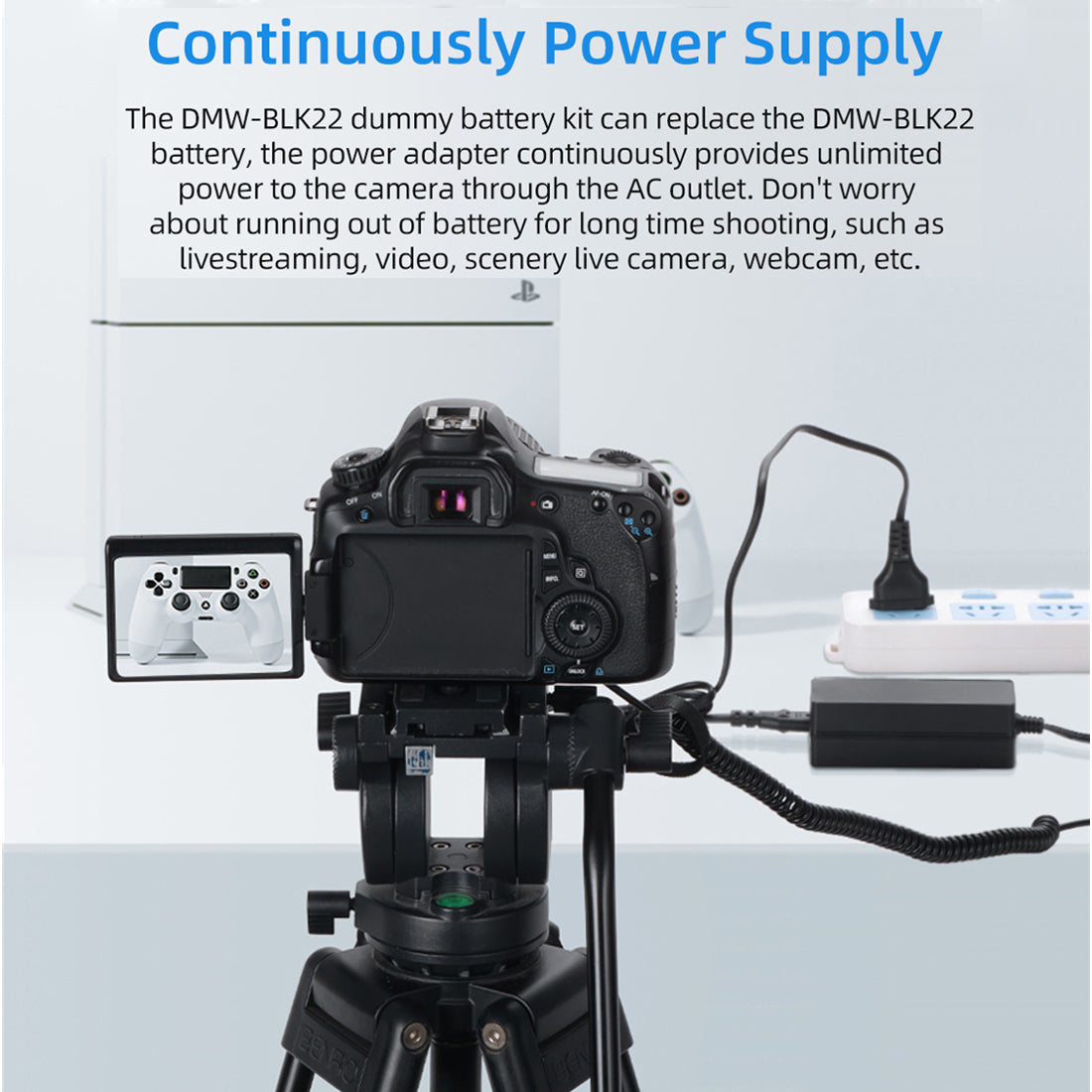 DMW-BLK22 with AC Adapter Power Supply Kit For Panasonic Lumix S5 GH5M2 Camera BLK22 Dummy Battery camera dummy battery TOPCINE