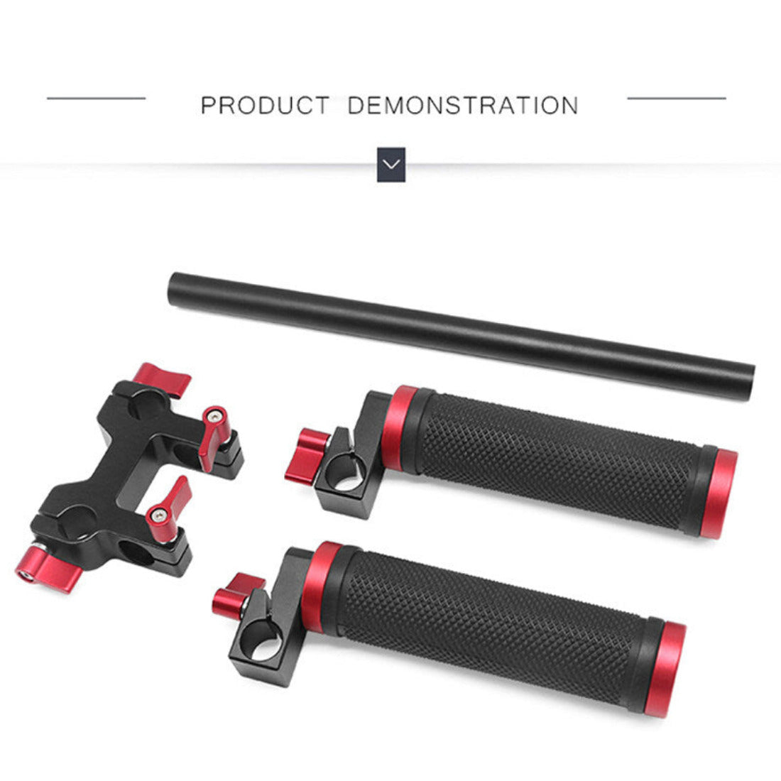 Camera Shoulder Rig Handgrip Kit with 4 Holes 15mm Clamp &15mm Rod TOPCINE