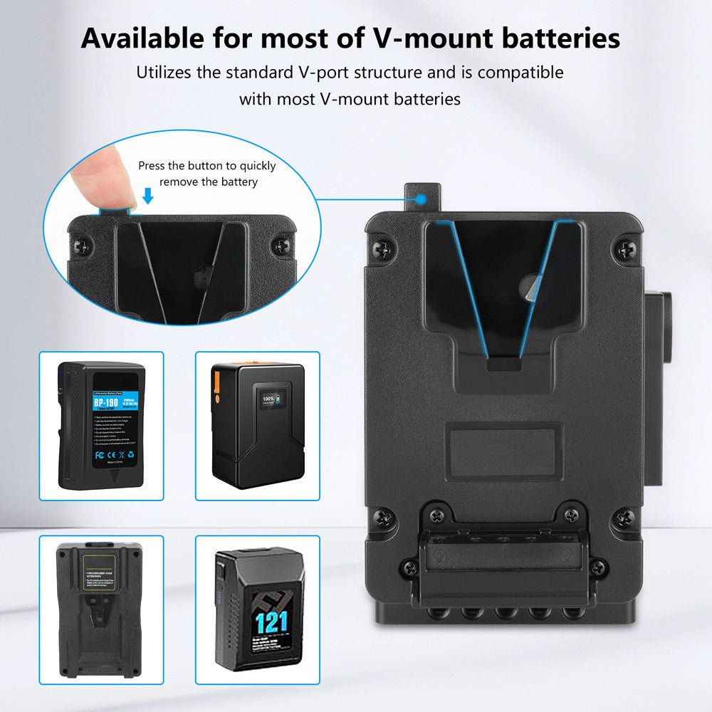 Universal Camera Expansion Module with Height Adjustable,  Integrated V-mount Battery Plate,  Four D-Tap Output Ports, Cold Shoe and 1/4 3/8" Threaded Holes for FX3/FX30/ZV-E1/A7M4/A7S3/S5M2/S5M2X/R5C and More