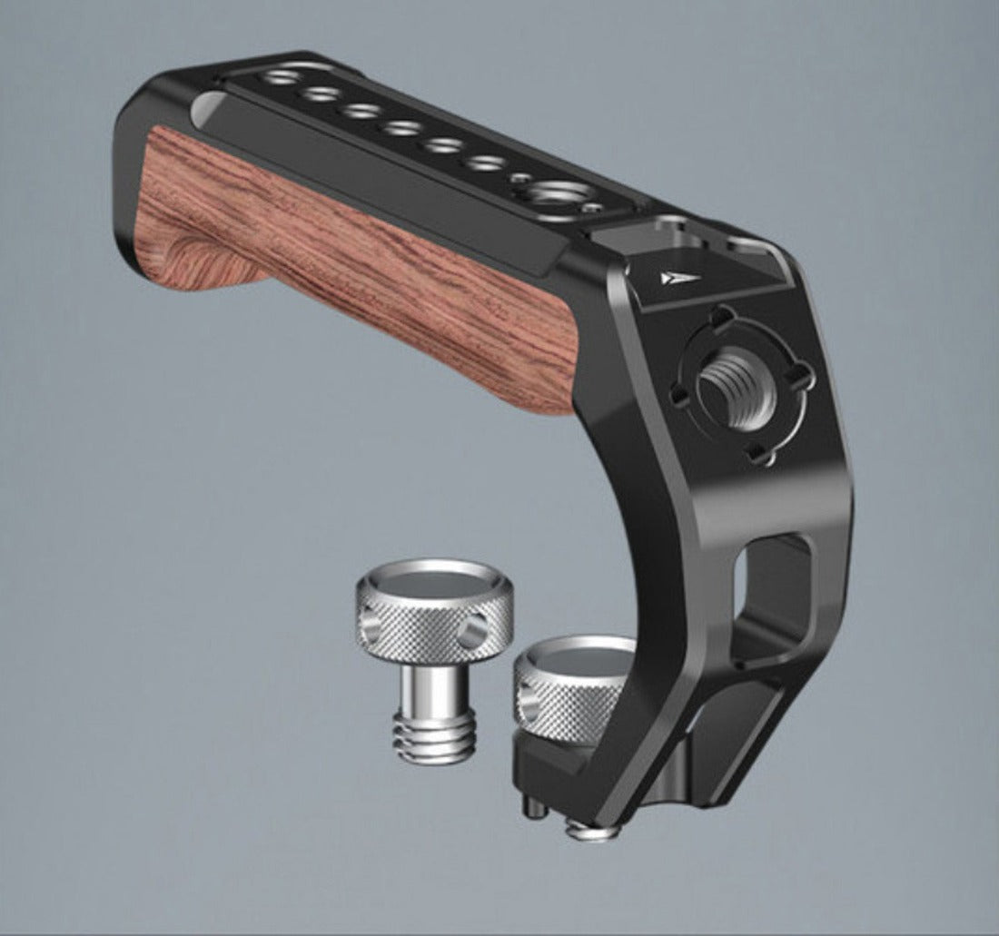 Wooden TopHandle, Top Handgrip Arri Locating Pin with 3/8"-16 and 1/4"-20 Screw TOPCINE