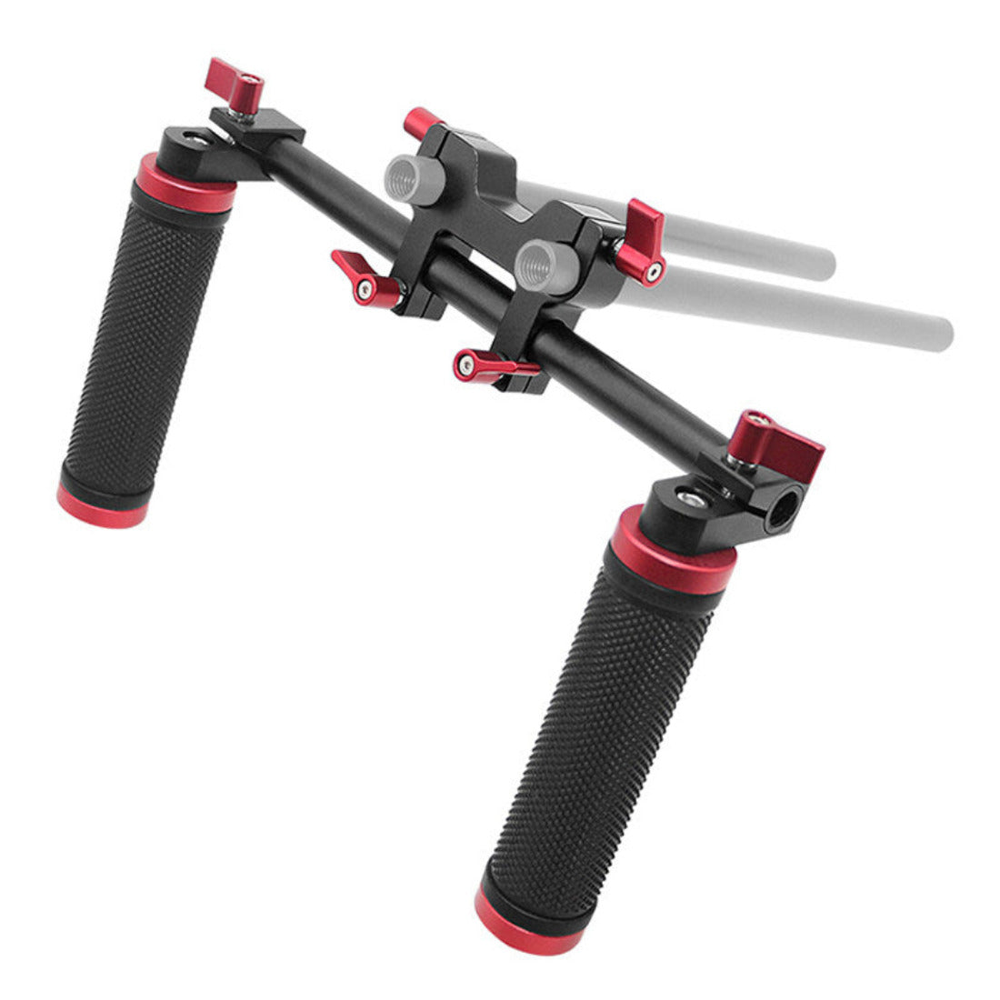 Camera Shoulder Rig Handgrip Kit with 4 Holes 15mm Clamp &15mm Rod TOPCINE