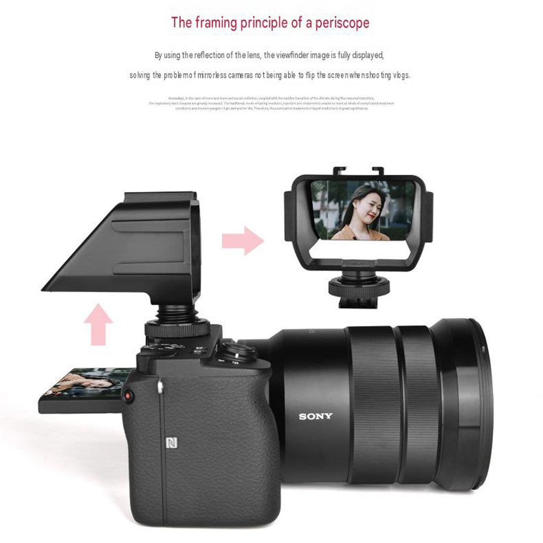 Vlog Selfie Mirror Flip Screen for Mirrorless Camera for Sony Fujifilm Canon Nikon Panasonic Cameras TOPCINE
