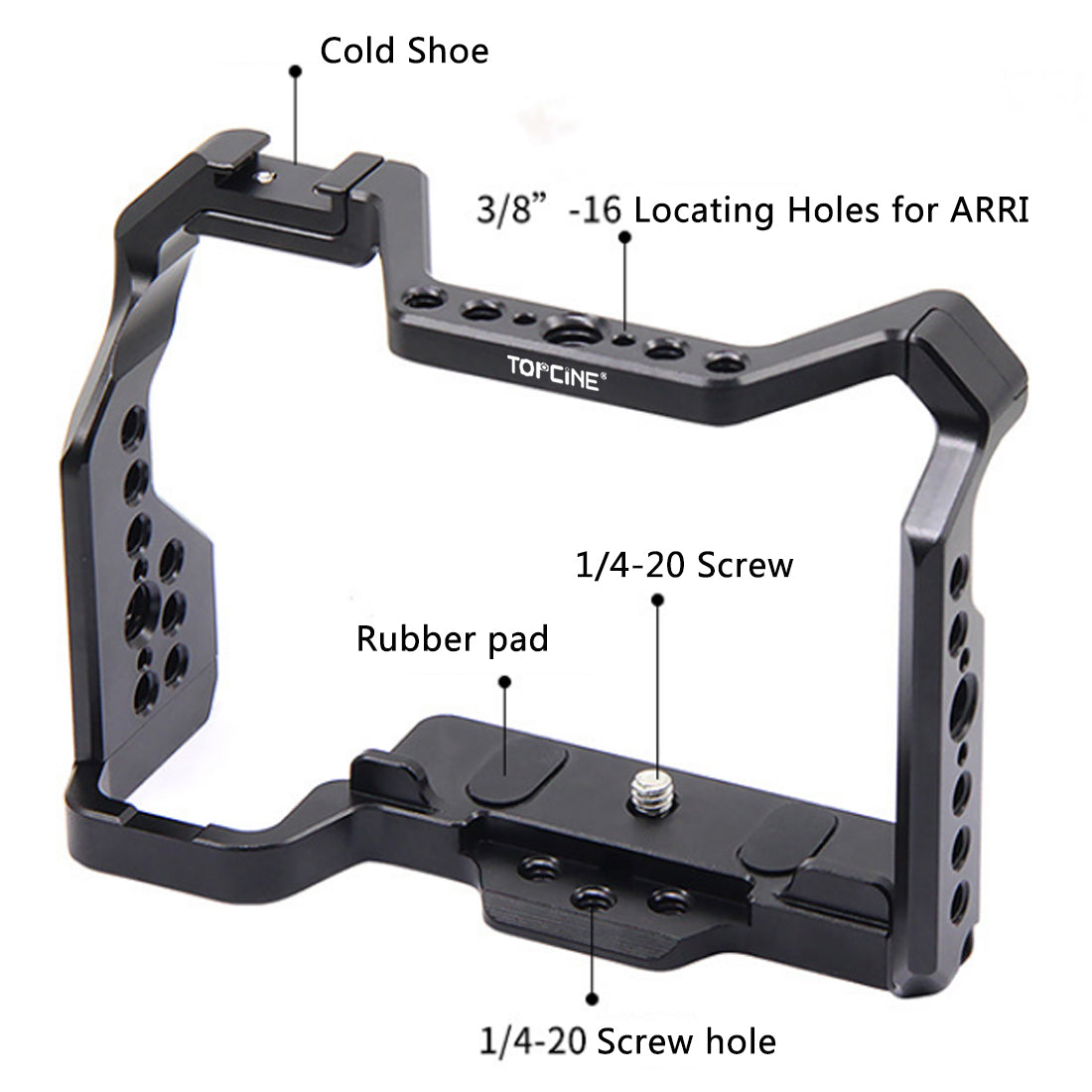 Topcine Z50 Camera Cage for Nikon Z50 Camera with 3/8“ Arri Locating and Cold Shoe Mount Extension for Microphone/ Light camera cage TOPCINE