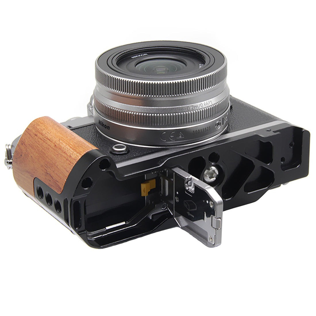 Wooden L Grip Camera Cage for Nikon ZFC Camera with Cold Shoe Mount camera L plate TOPCINE