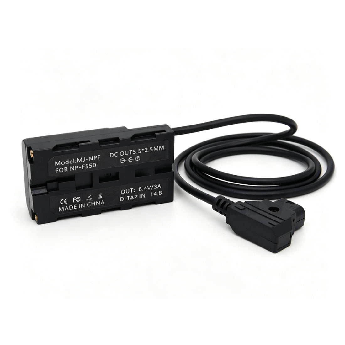 Topcine NP-F550 Dummy Battery to D-Tap Power Adapter | Continuous External Camera Power