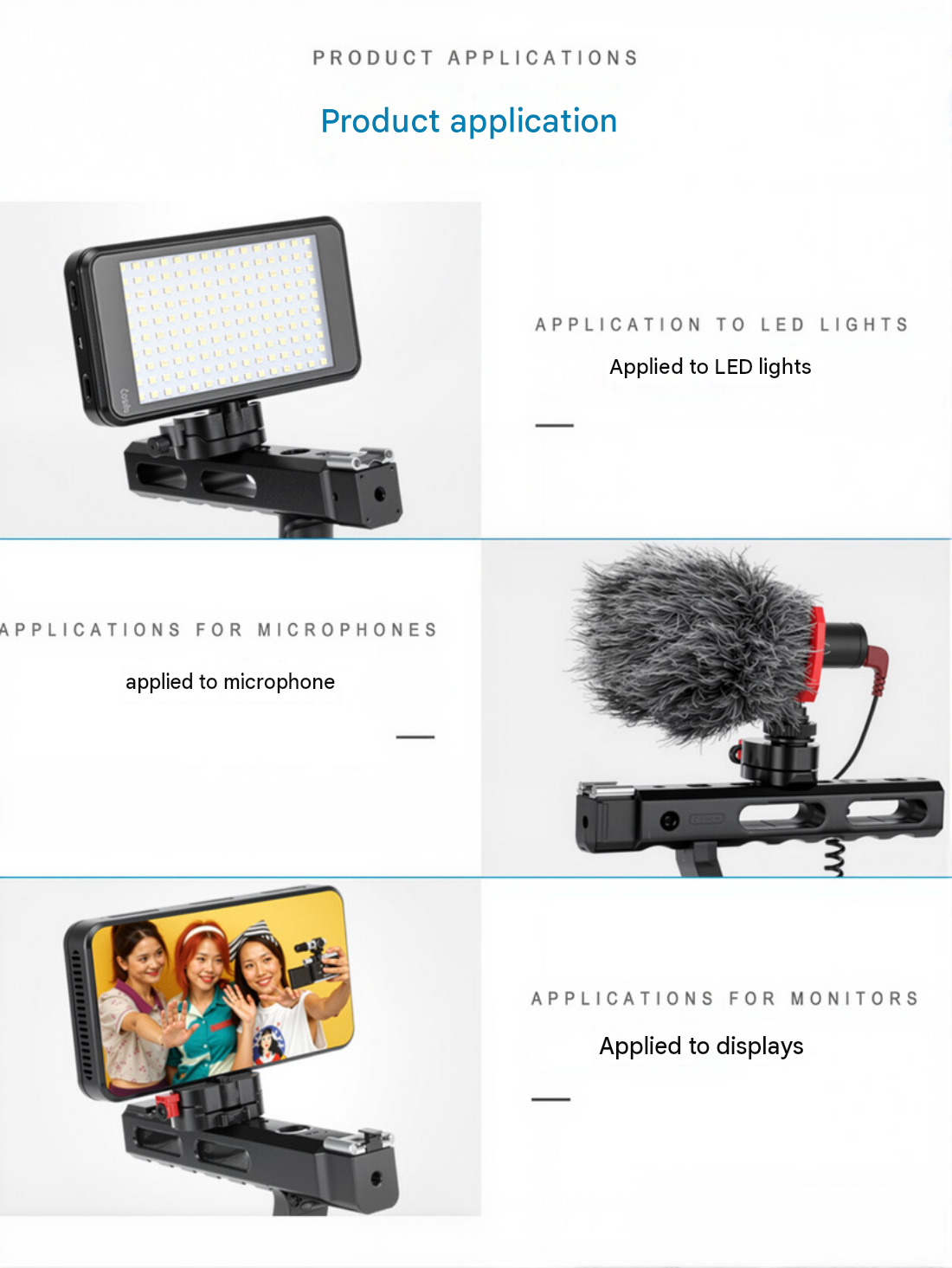 Universal Mini Quick Release Plate for Monitor, LED Light, Phone Holder & Camera Cage