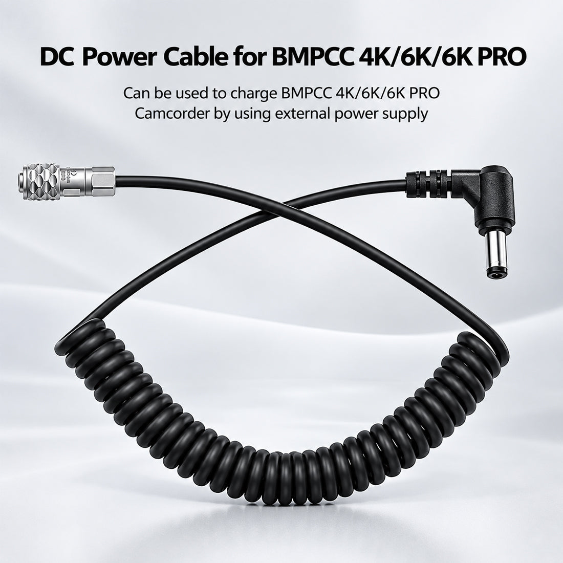 Topcine Blackmagic Pocket Cinema Camera 4K (BMPCC 4K) Camcorder Locking DC 5.5X2.5mm Power Cable Wire Accessories TOPCINE