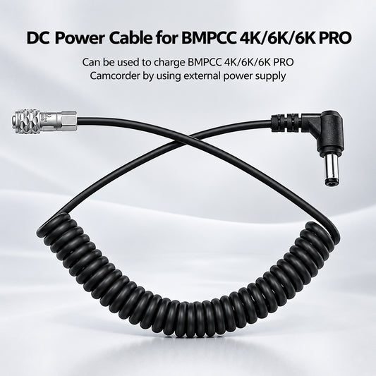 Topcine Blackmagic Pocket Cinema Camera 4K (BMPCC 4K) Camcorder Locking DC 5.5X2.5mm Power Cable Wire Accessories TOPCINE