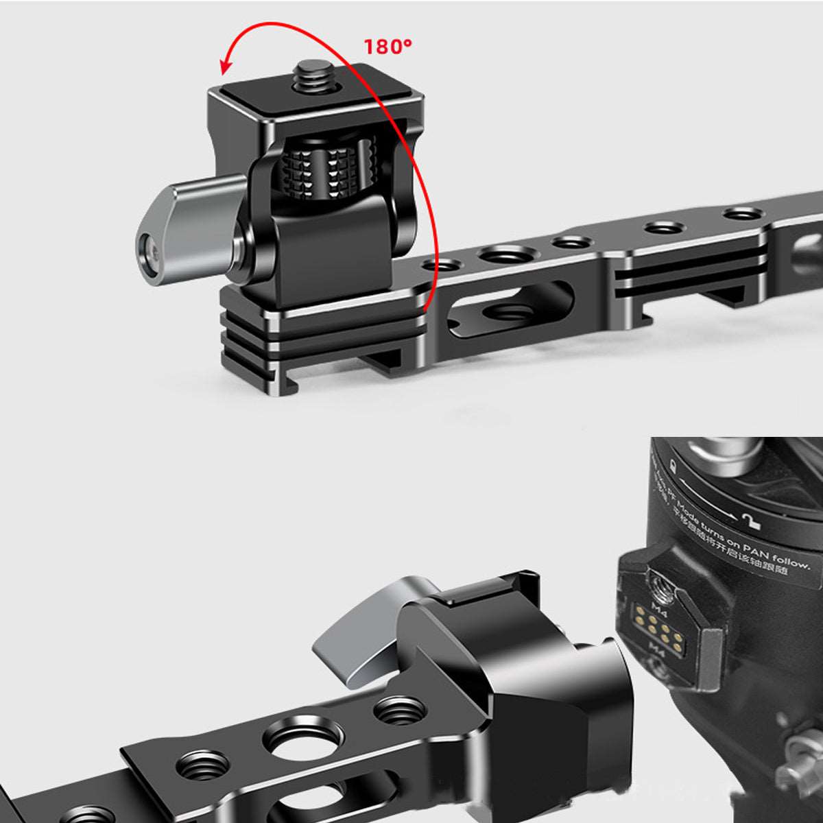 TOPCINE Adjustable Gimbal Monitor Mount with NATO Clamp for DJI RS2 / RSC2,Camera Monitor Mount With Dual Cold Shoes  TOPCINE   