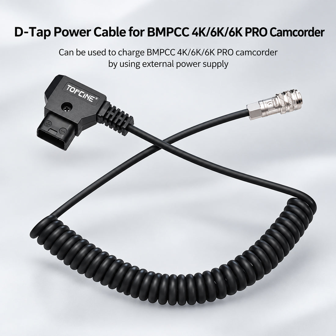 Topcine DTap to BMPCC 4K 6K Pro Coiled Power Cable Suitable for Blackmagic Pocket Cinema Camera and Gold Mount V Battery camera cable TOPCINE