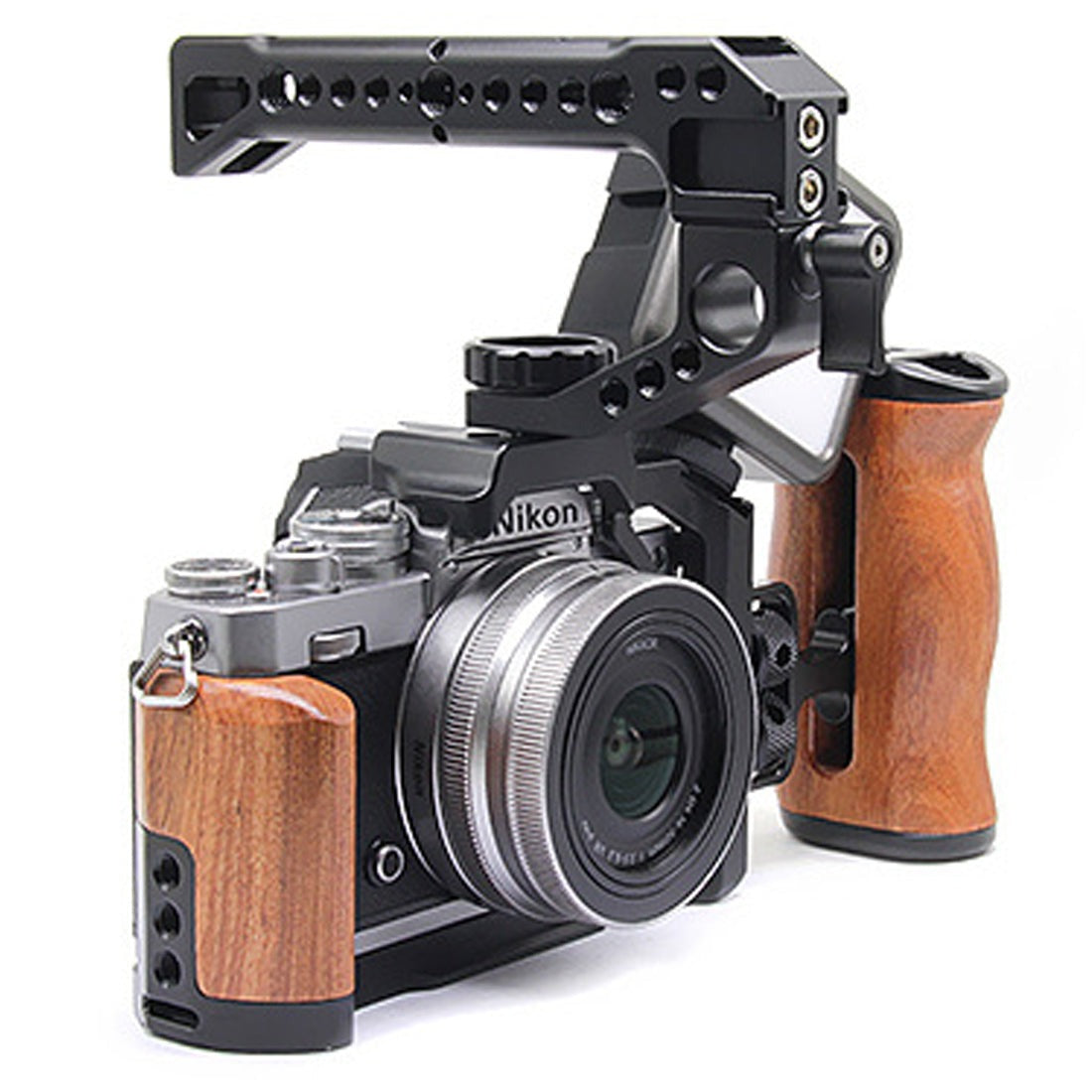 Wooden L Grip Camera Cage for Nikon ZFC Camera with Cold Shoe Mount camera L plate TOPCINE