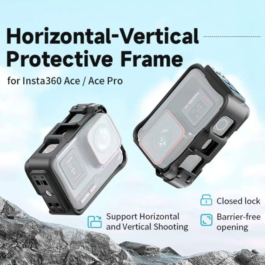 Protective Frame Expansion ABS Cage Case Action Housing Shell for Insta360 Ace/Ace Pro