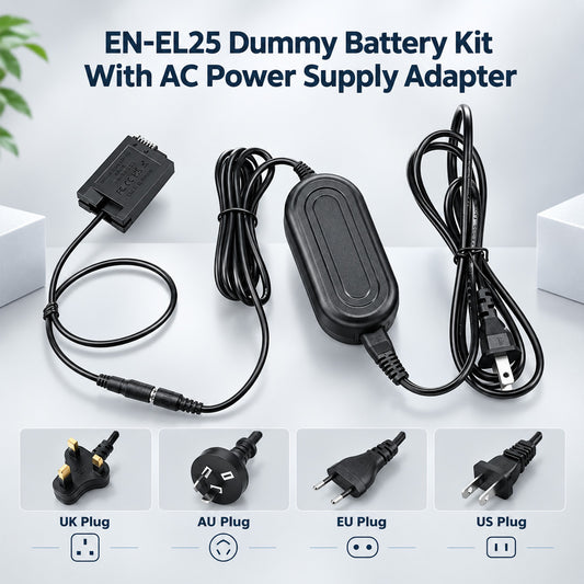 EN-EL25 Dummy Battery AC Power Adapter Kit for Nikon Zfc Z30 Z50 TOPCINE