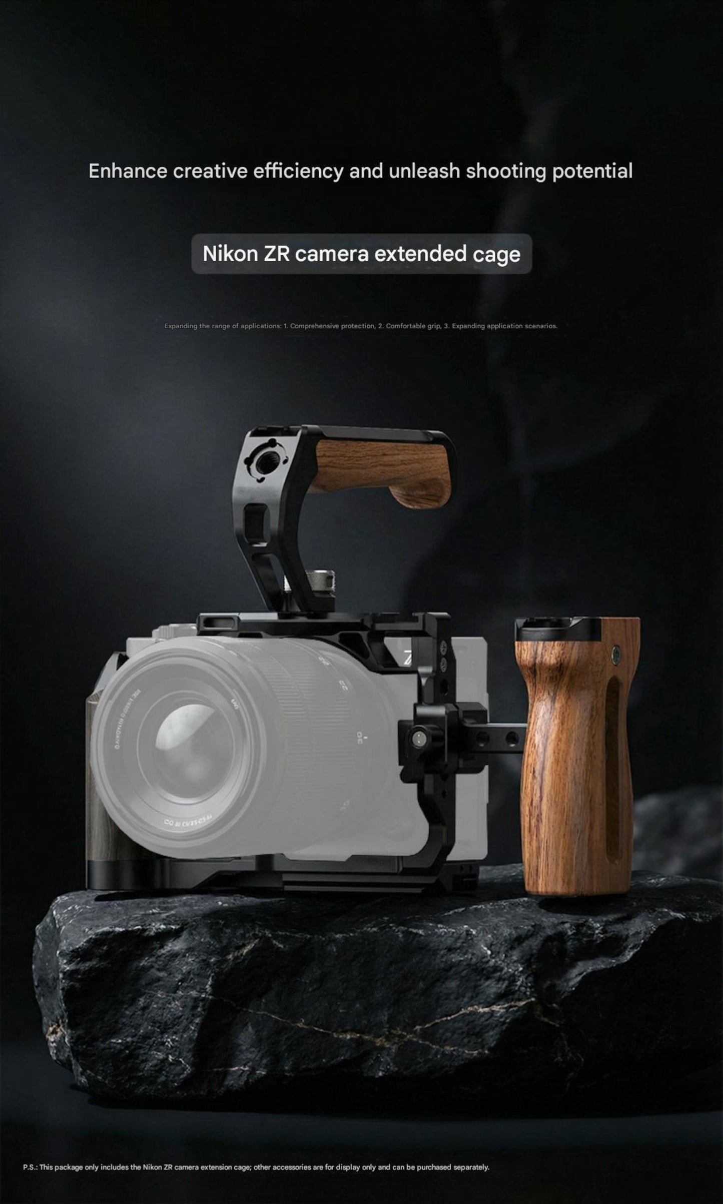 ZR Cage for Nikon ZR with Full Access Cold Shoe Mount for Professional Video Rig Accessories NATO Rail