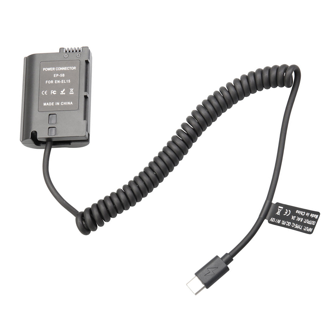 EN-EL15C Dummy Battery for Nikon Cameras | USB-C, D-Tap, DC camera dummy battery TOPCINE USB-C Plug