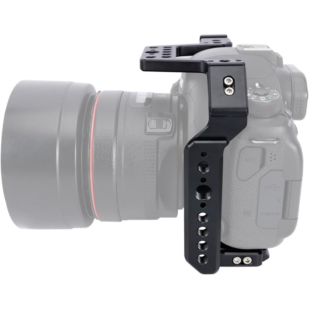 Camera Cage for Canon EOS 6D 6DII Mark II with NATO Rail Cold Shoe Quick Release Plate for Arca-Swiss Tpye