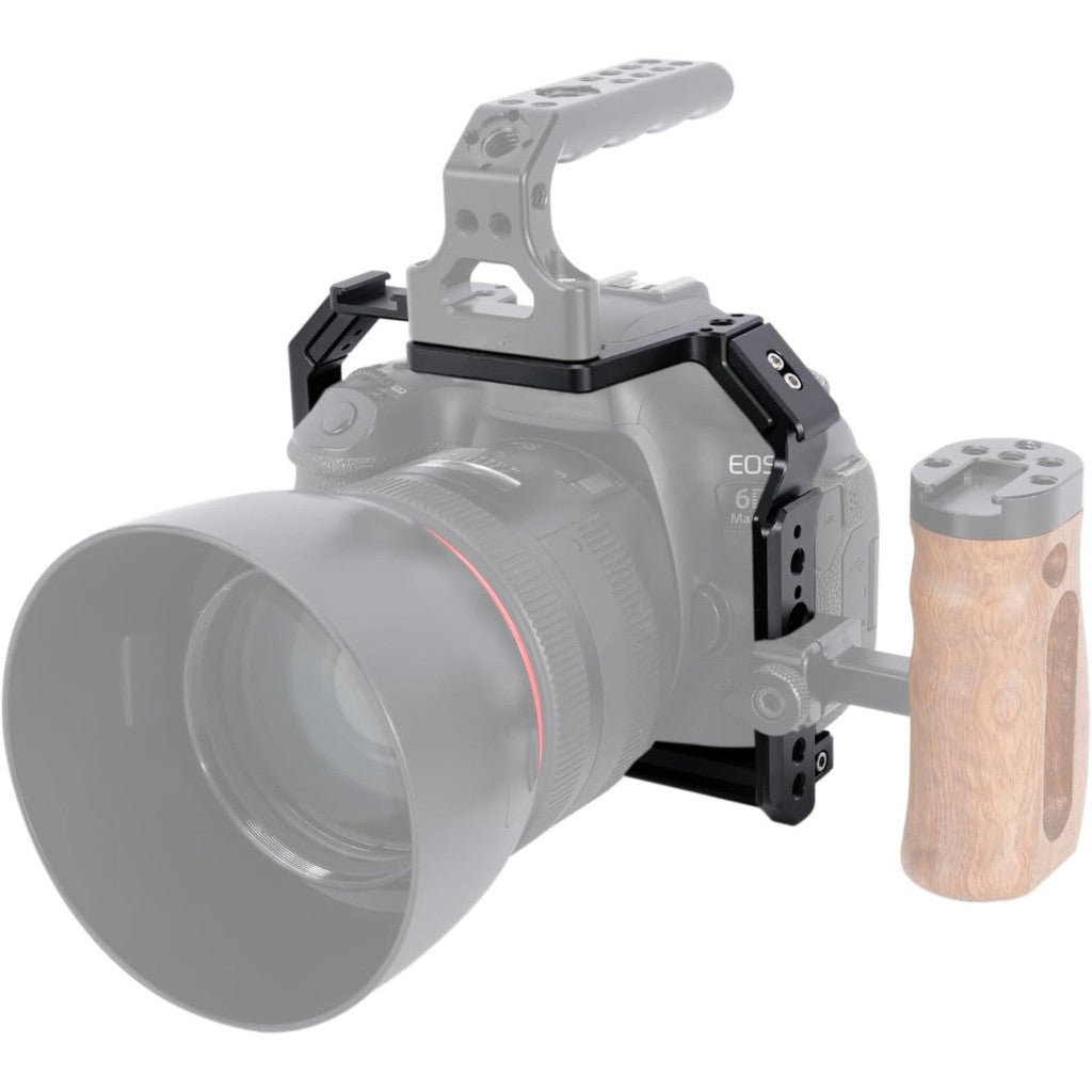 Camera Cage for Canon EOS 6D 6DII Mark II with NATO Rail Cold Shoe Quick Release Plate for Arca-Swiss Tpye