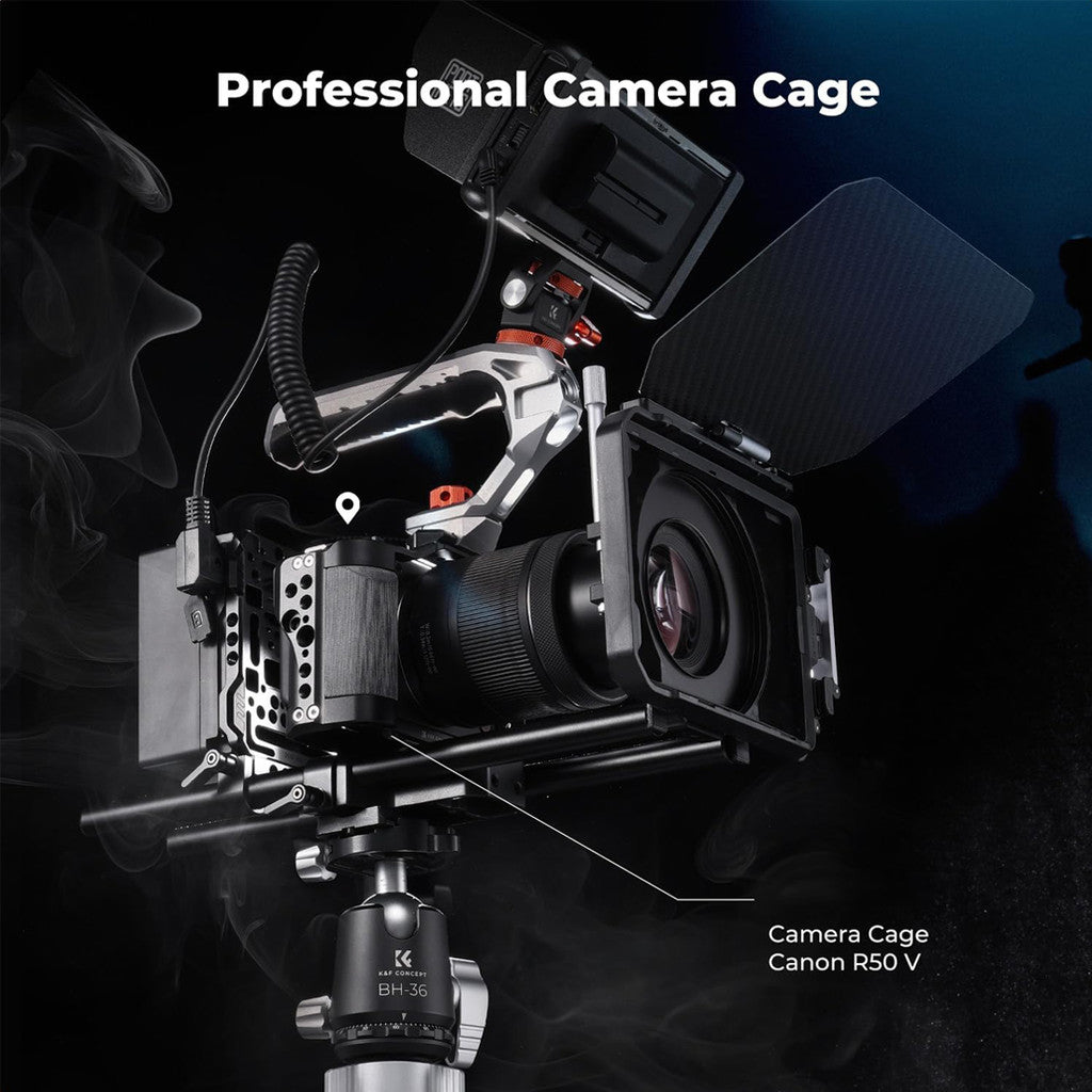 Topcine Camera Cage for Canon R50V with Arca-Swiss Base & Wooden Grip camera cage Topcine Official Store