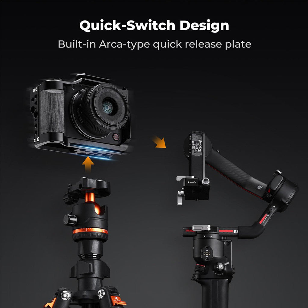 Topcine Camera Cage for Canon R50V with Arca-Swiss Base & Wooden Grip camera cage Topcine Official Store