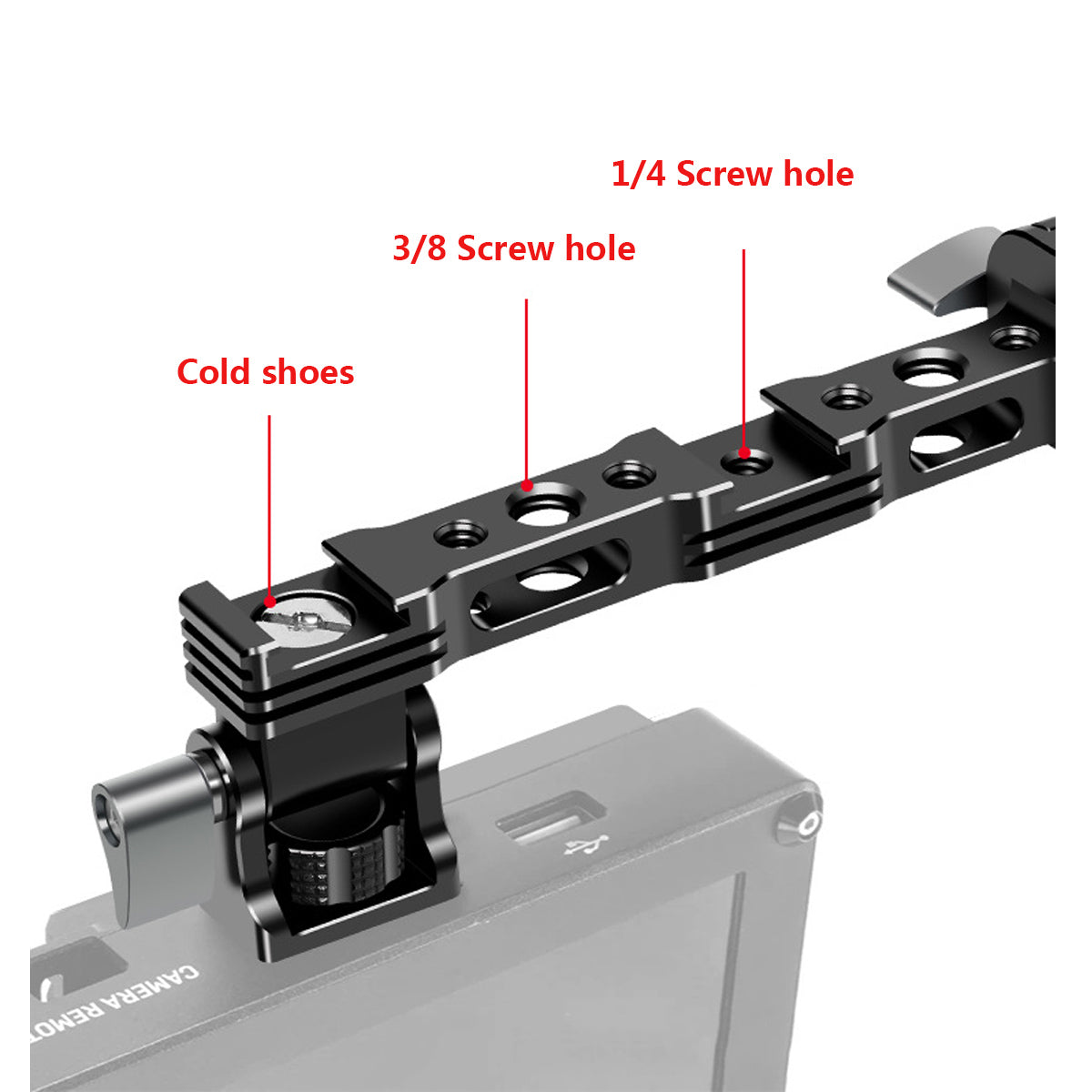 TOPCINE Adjustable Gimbal Monitor Mount with NATO Clamp for DJI RS2 / RSC2,Camera Monitor Mount With Dual Cold Shoes  TOPCINE   