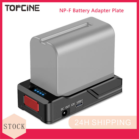 Topcine NP-F Battery Adapter Plate with Cold Shoe and 12V/7.4V Output Port for Sony NP-F Battery  TOPCINE