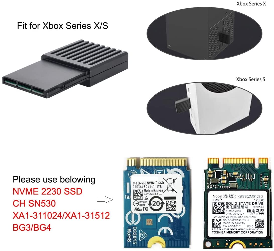 Topcine CF-Express Type-B to M.2 NVMe 2230 M-Key Adapter CFE for Xbox Series X&S CH SN530 SSD PCIe4.0 Expansion Memory Card CFexpress Card Adapter TOPCINE   